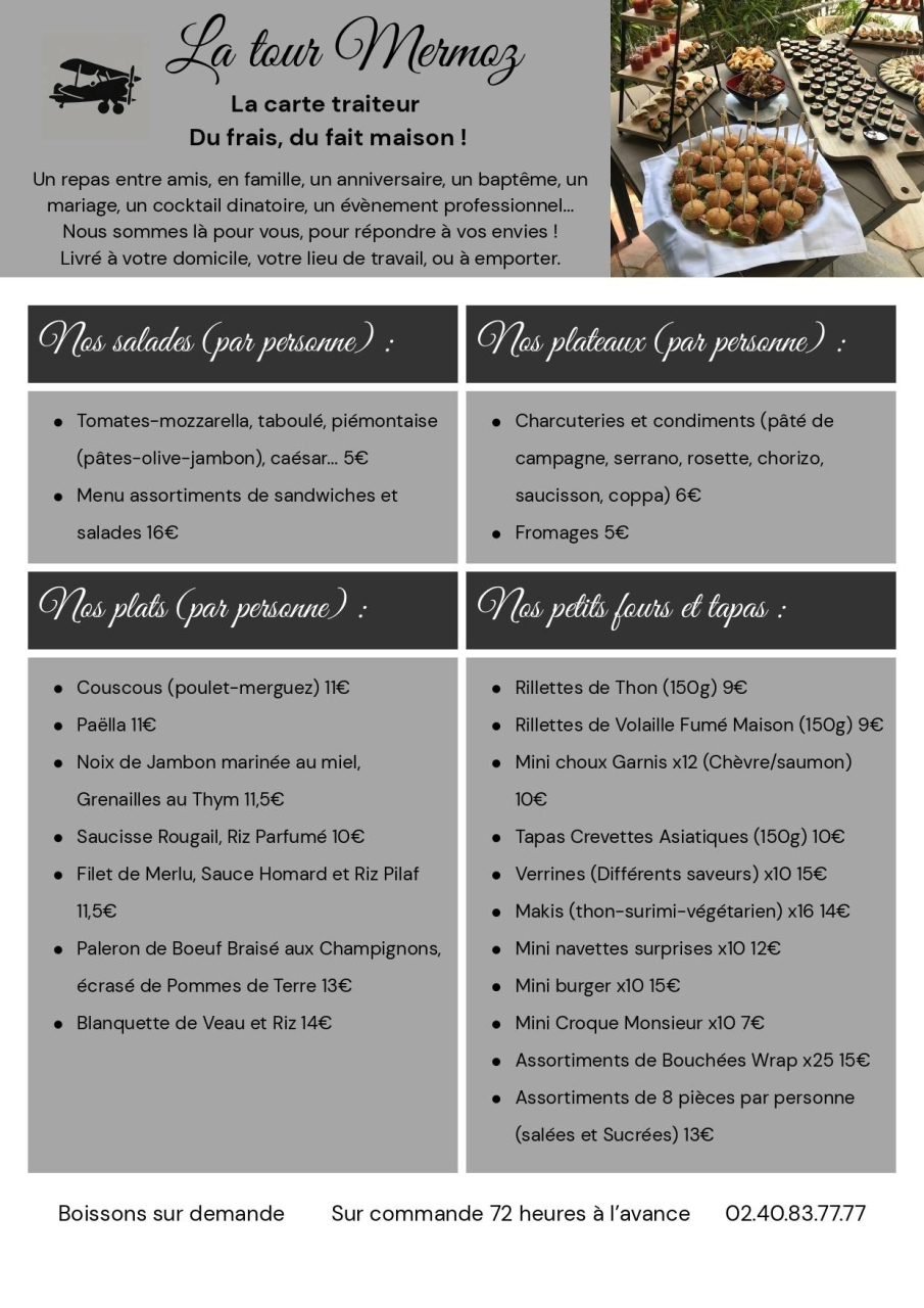 Traiteur - La Tour Mermoz - restaurant ANCENIS - top resto ANCENIS